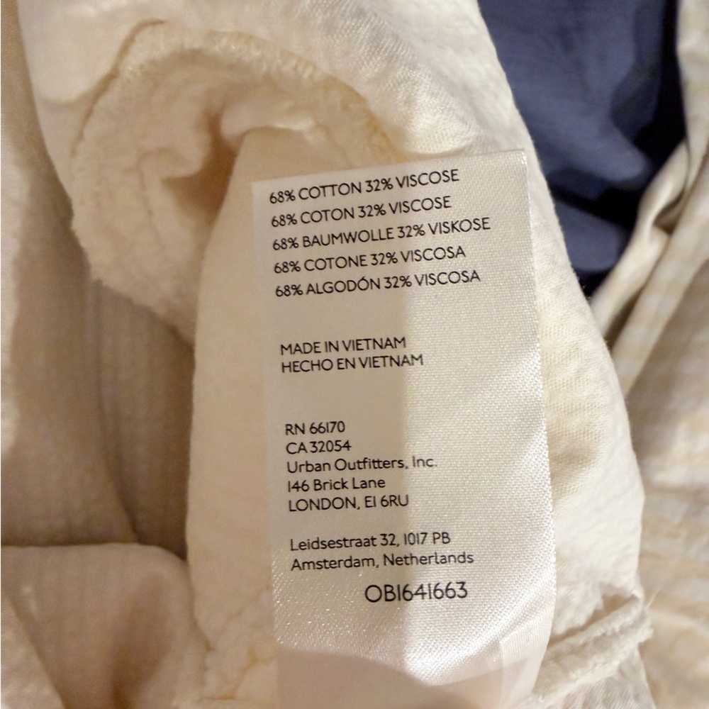 BNWOT Free People - We The Free Oversized Cream Buttoned Tunic Top - Picture 10 of 13